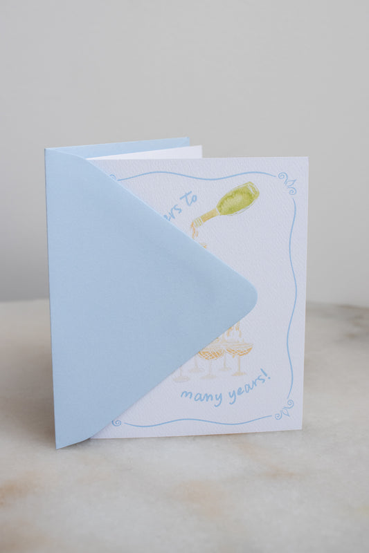 Cheers to Many Years Wedding Card