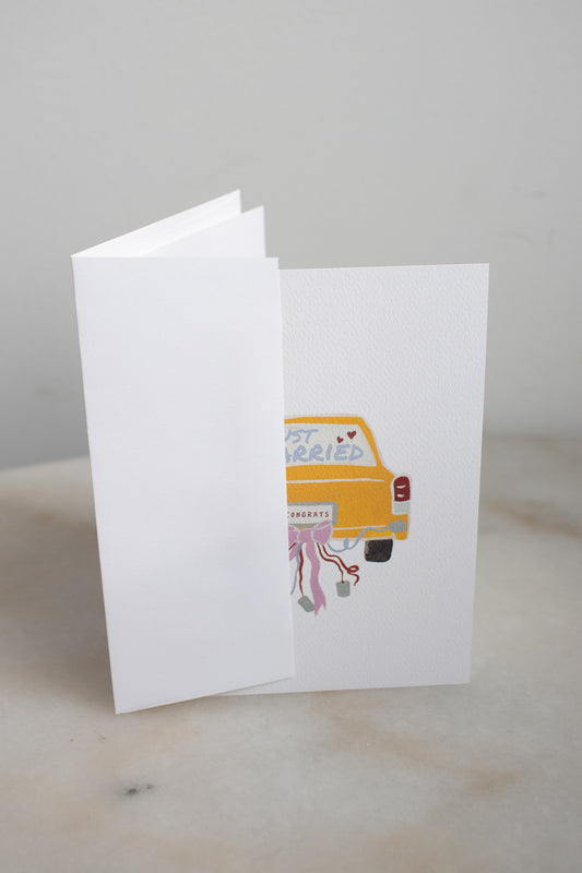Just Married Taxi Card