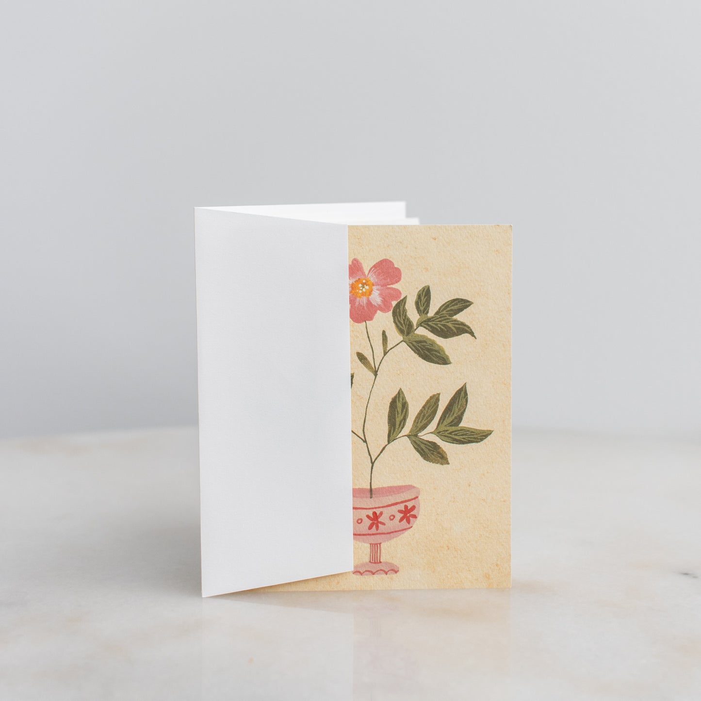 Pink Floral Vase Cards: Box Set of 10