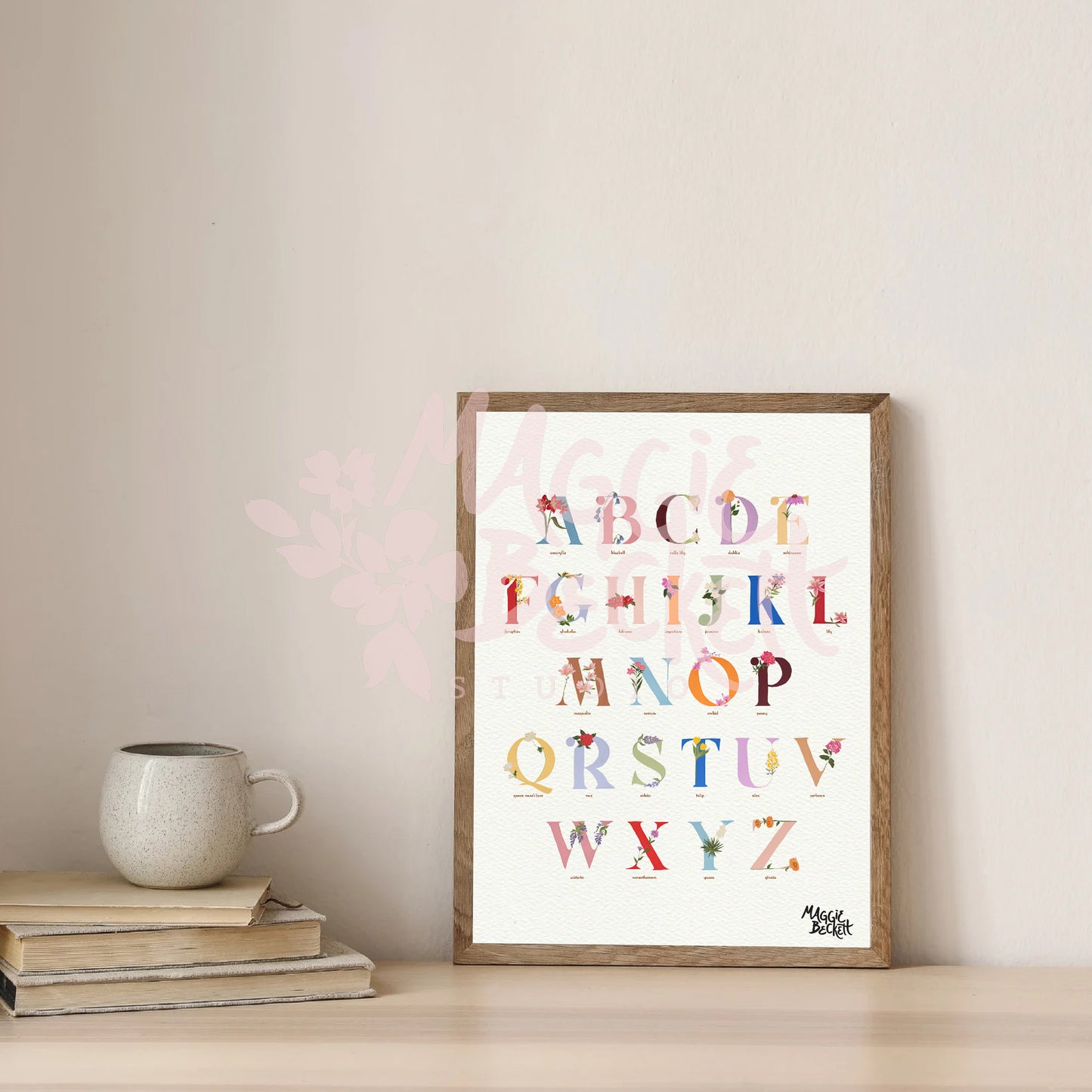 Floral Alphabet Art Print