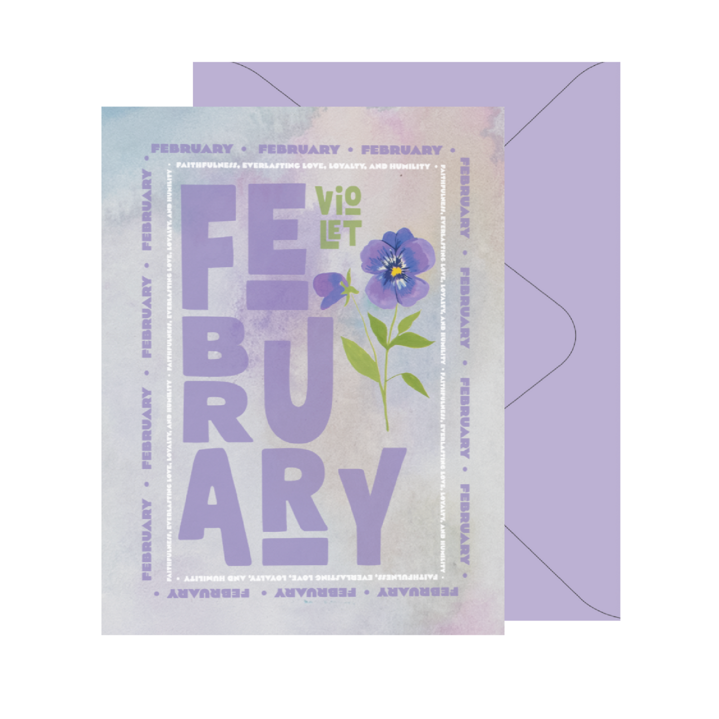 February Birth Month Flower Card