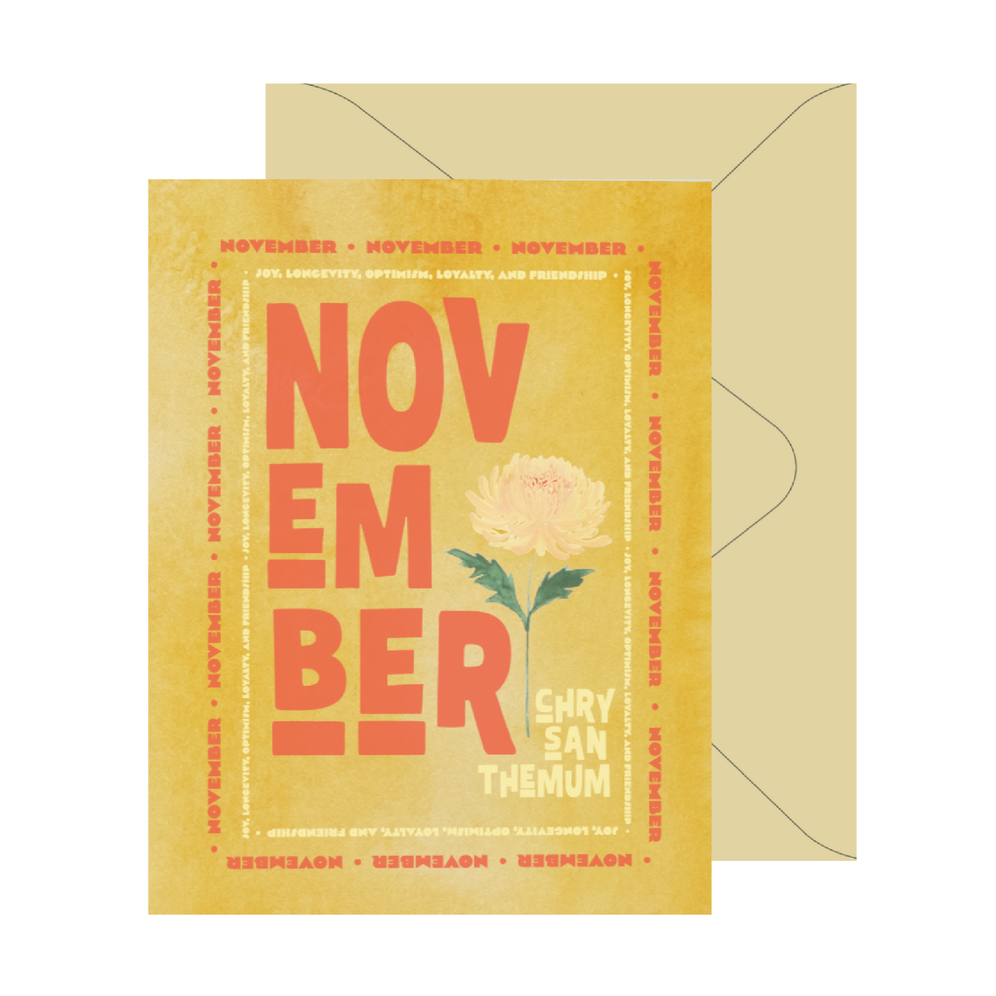 November Birth Month Flower Card