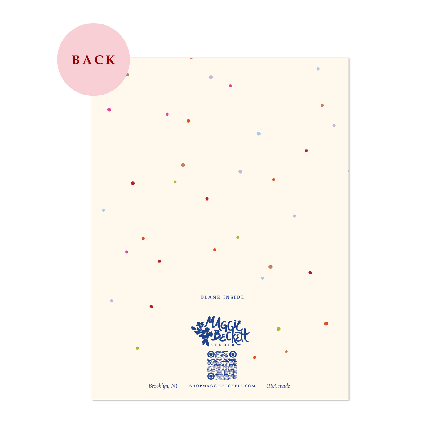 Blue Floral Polka Dot Birthday Card