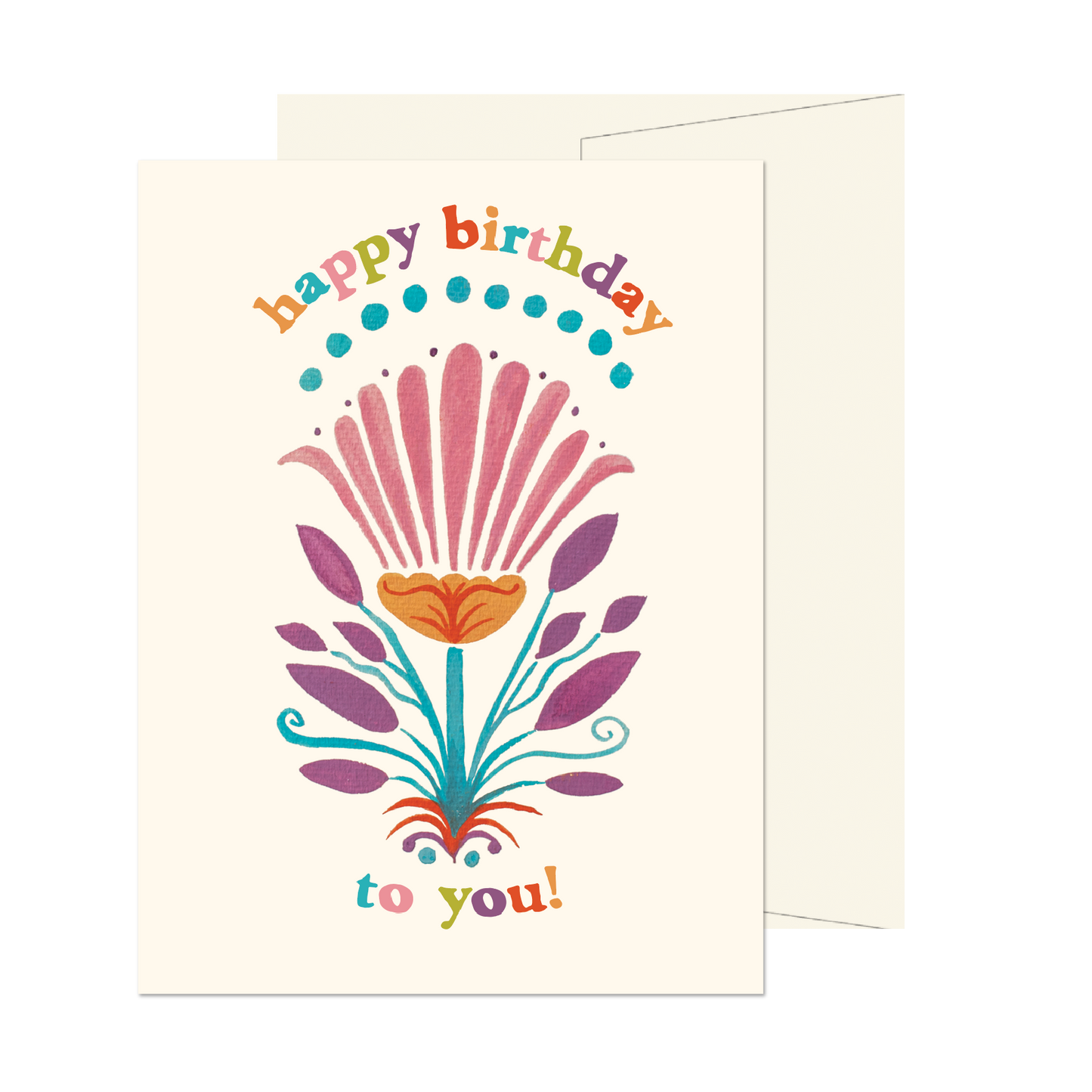 Tropical Multicolor Flower Birthday Card