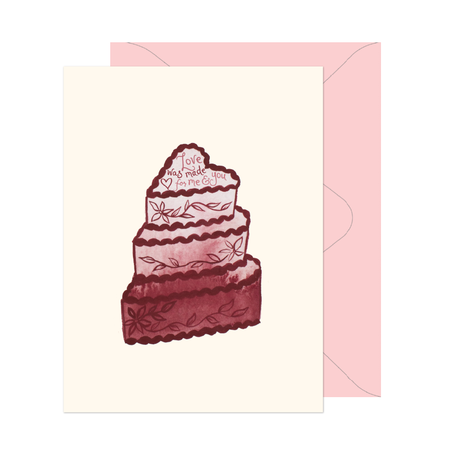 Love Was Made For Me & You Cake Card