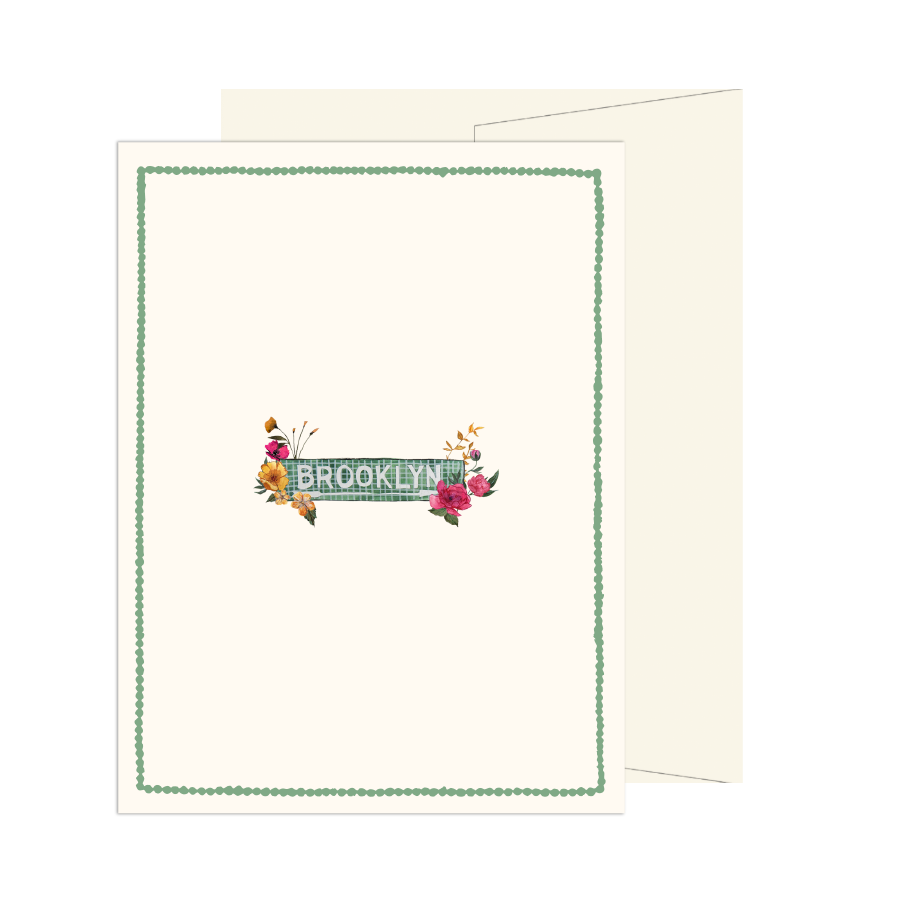 Brooklyn Subway Tile Floral Card