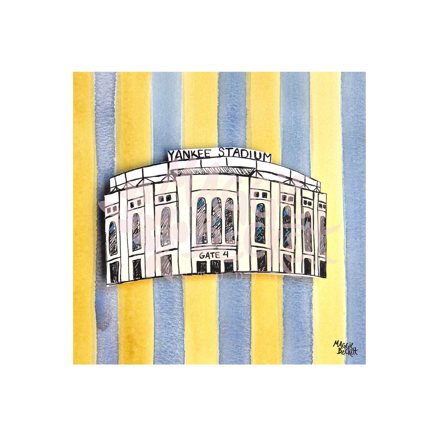 NYC Yankee Stadium and Stripes Art Print
