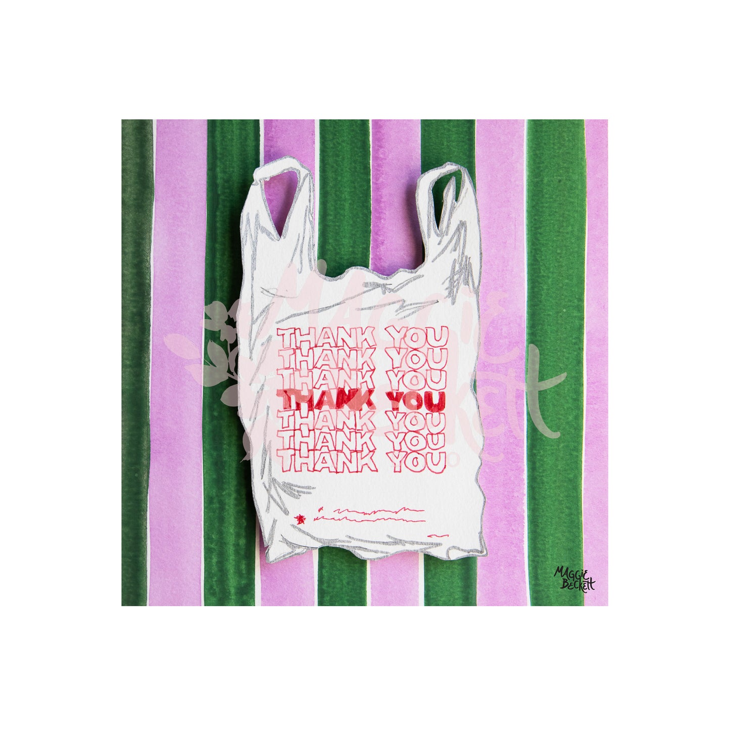 NYC Takeout Bag and Stripes Art Print