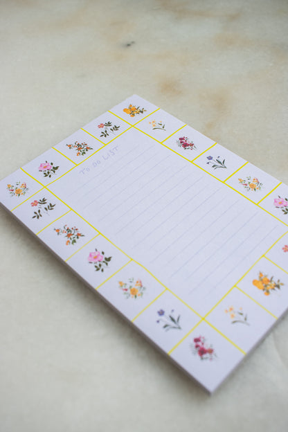 Floral To Do List Notepad