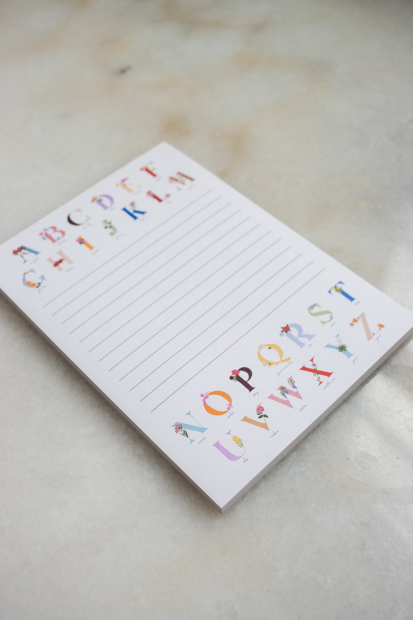 Floral Alphabet Notepad