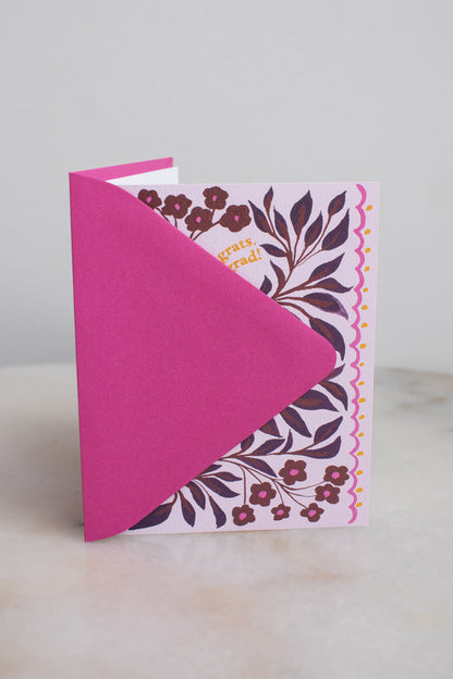 Congrats, Grad Pink Floral Card