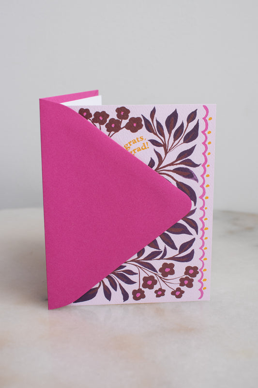 Congrats, Grad Pink Floral Card