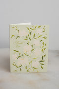 Green & White Flower Pattern Thank You Card
