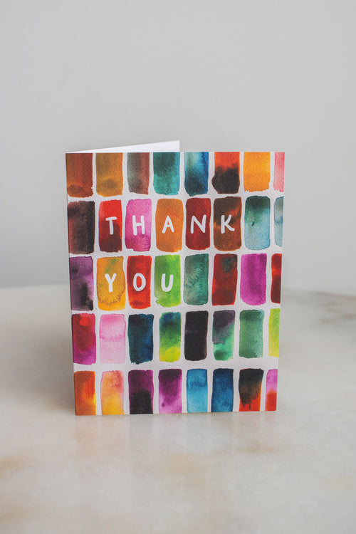 Boxed Set of 10 Watercolor Block Thank You Cards