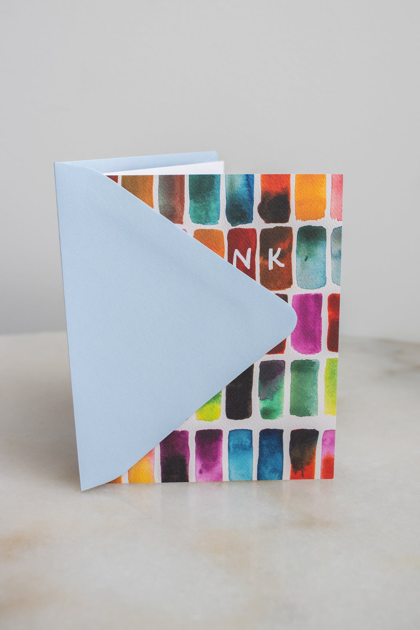 Watercolor Color Block Thank You Card