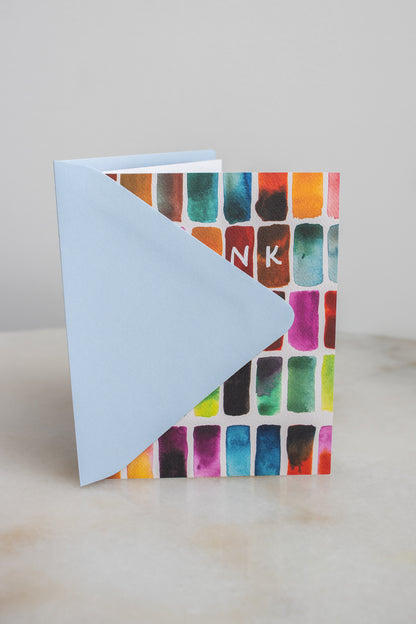 Watercolor Color Block Thank You Card
