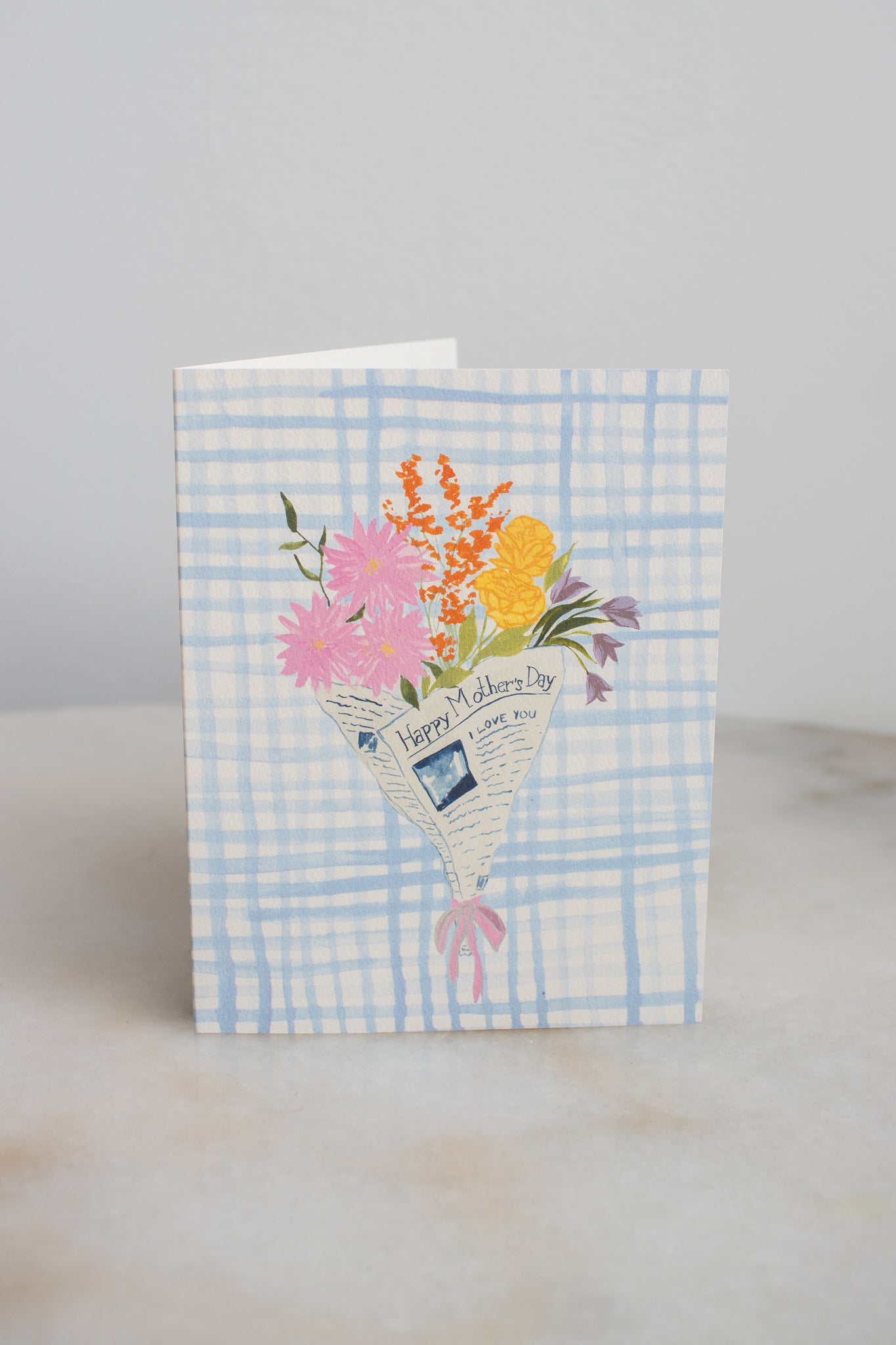 Newspaper Flowers Mother's Day Card