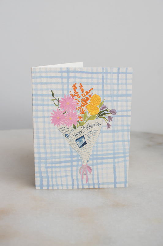 Newspaper Flowers Mother's Day Card