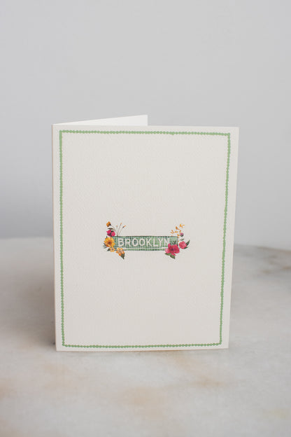 Brooklyn Subway Tile Floral Card