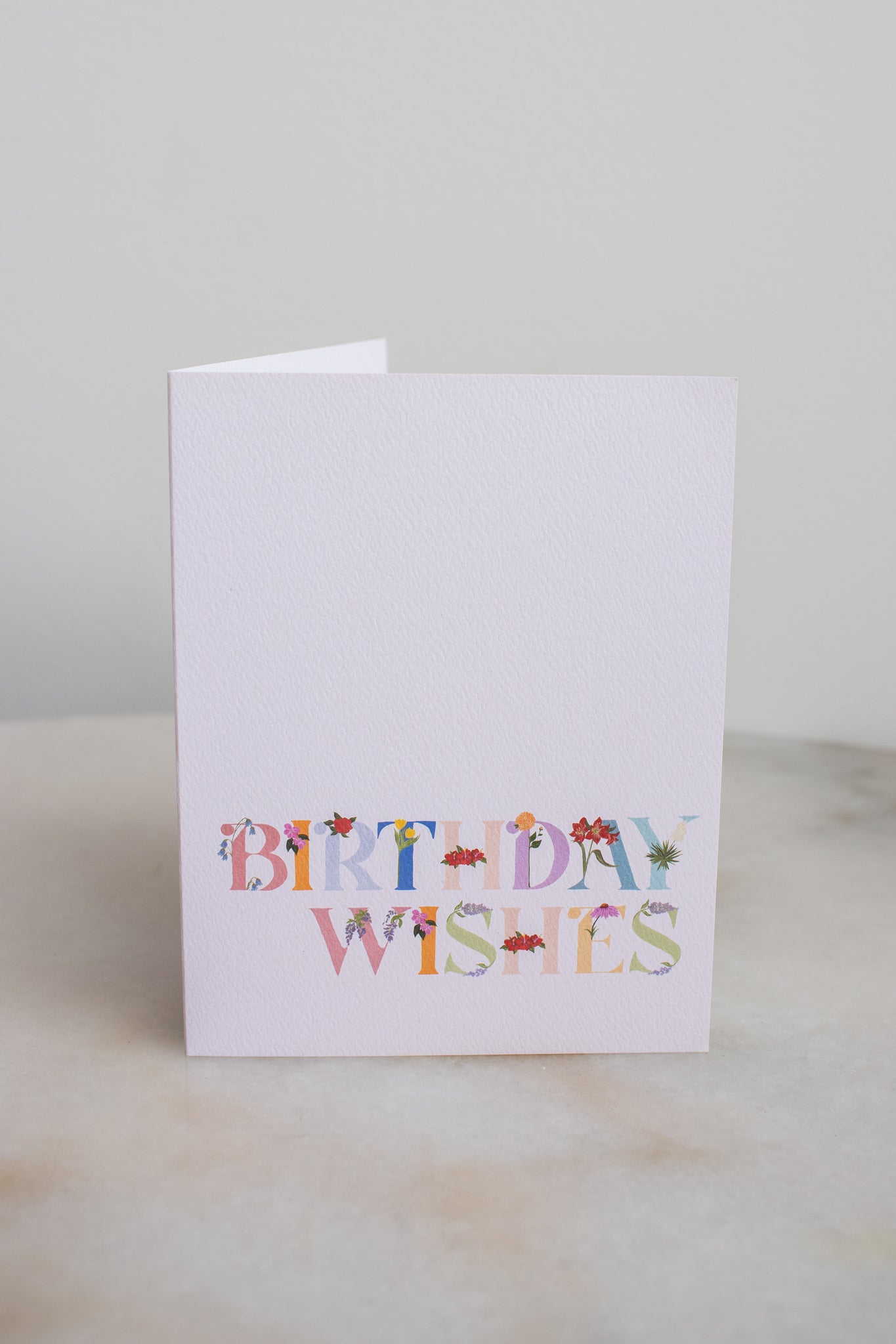 Birthday Wishes Floral Letters Card