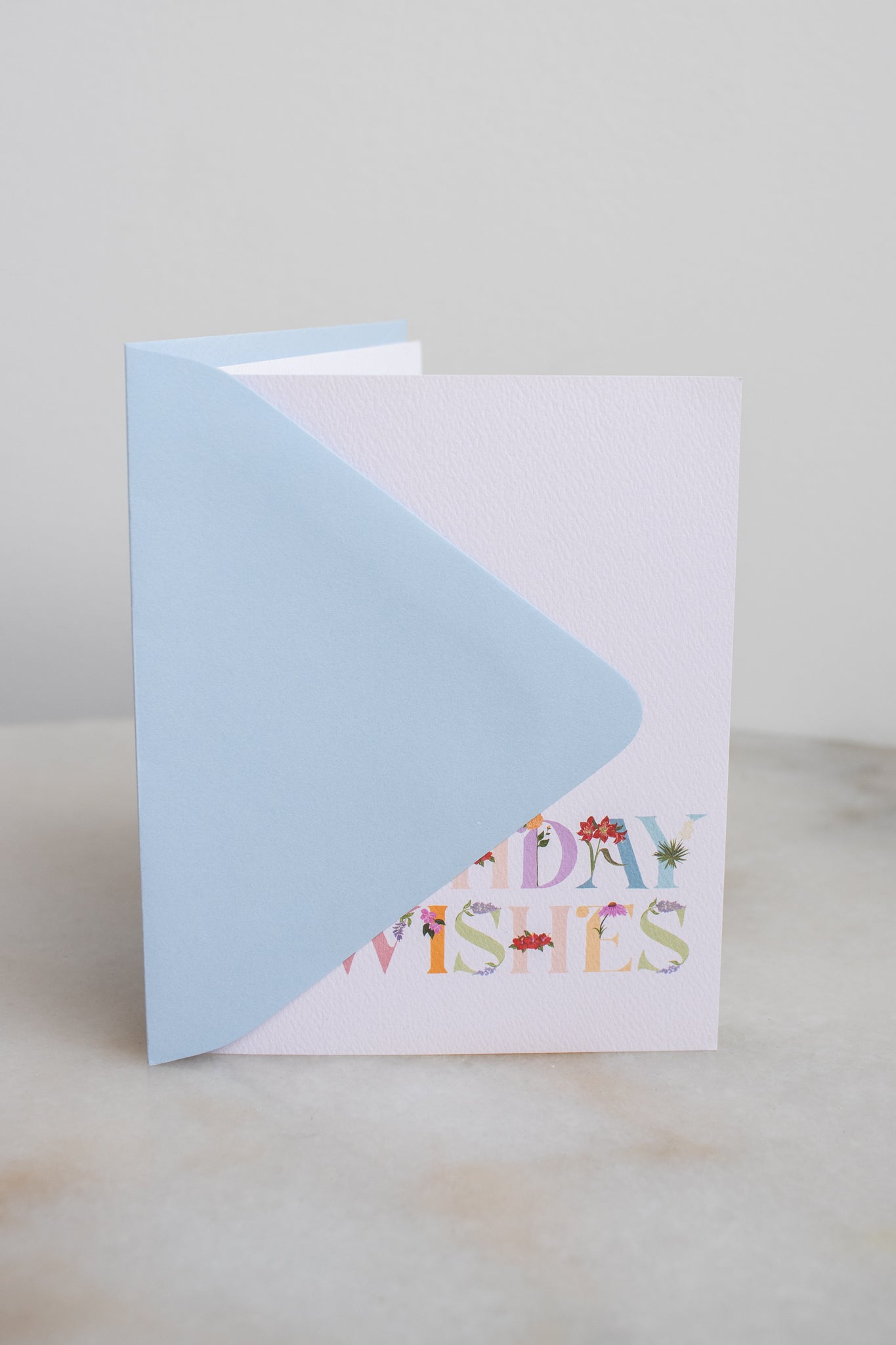Birthday Wishes Floral Letters Card