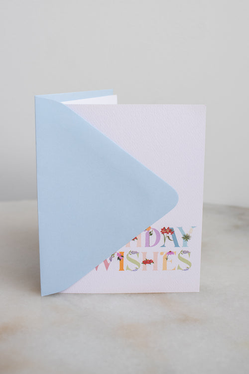 Birthday Wishes Floral Letters Card