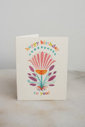Tropical Multicolor Flower Birthday Card