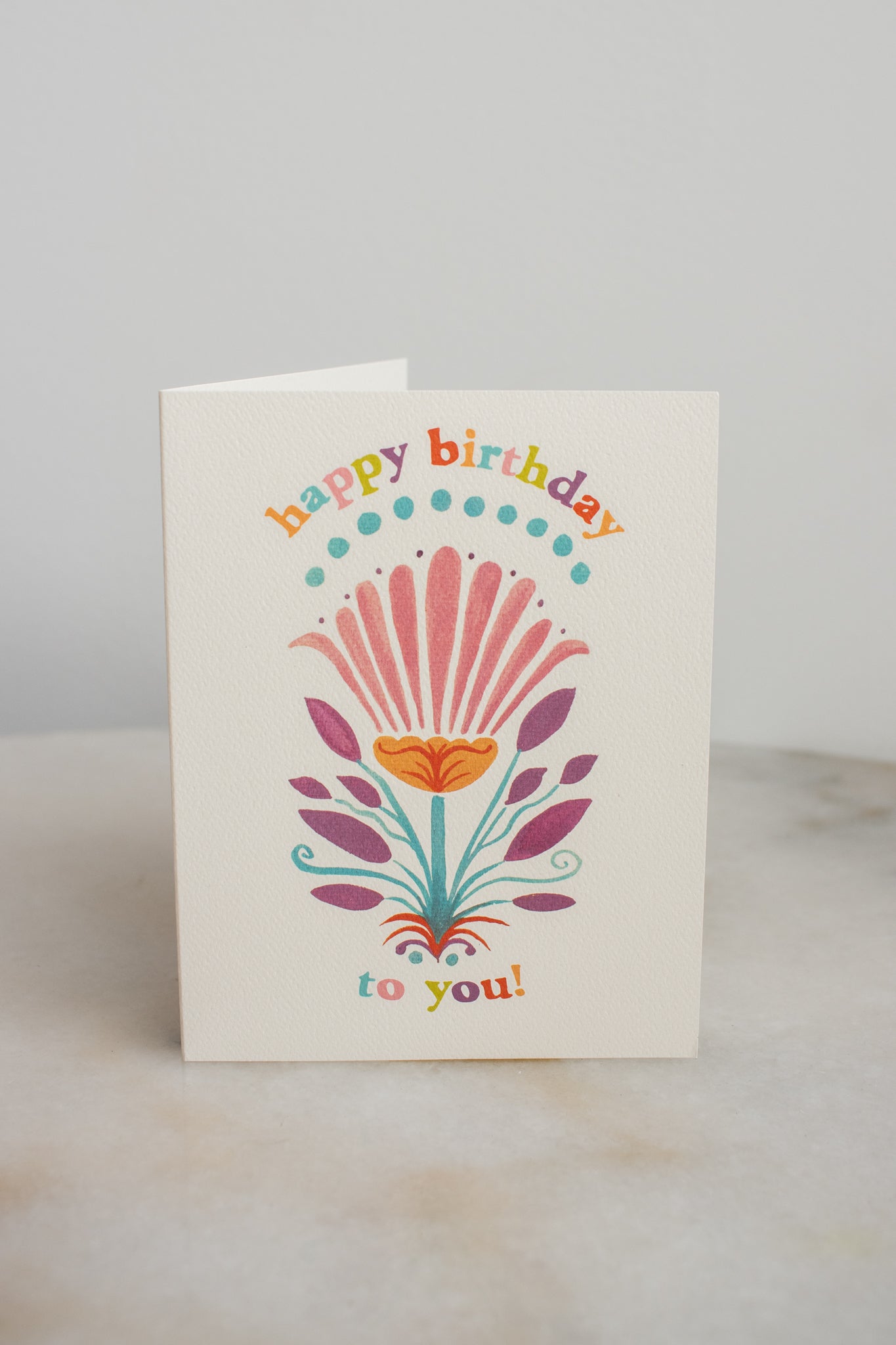 Tropical Multicolor Flower Birthday Card