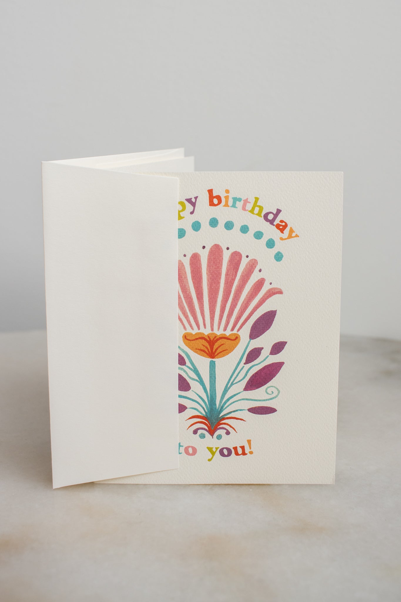 Tropical Multicolor Flower Birthday Card
