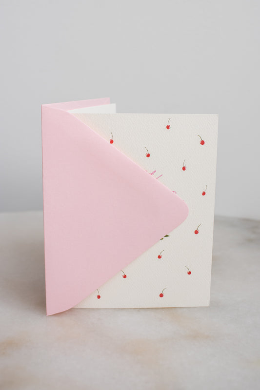 Cherry Birthday Cake Card