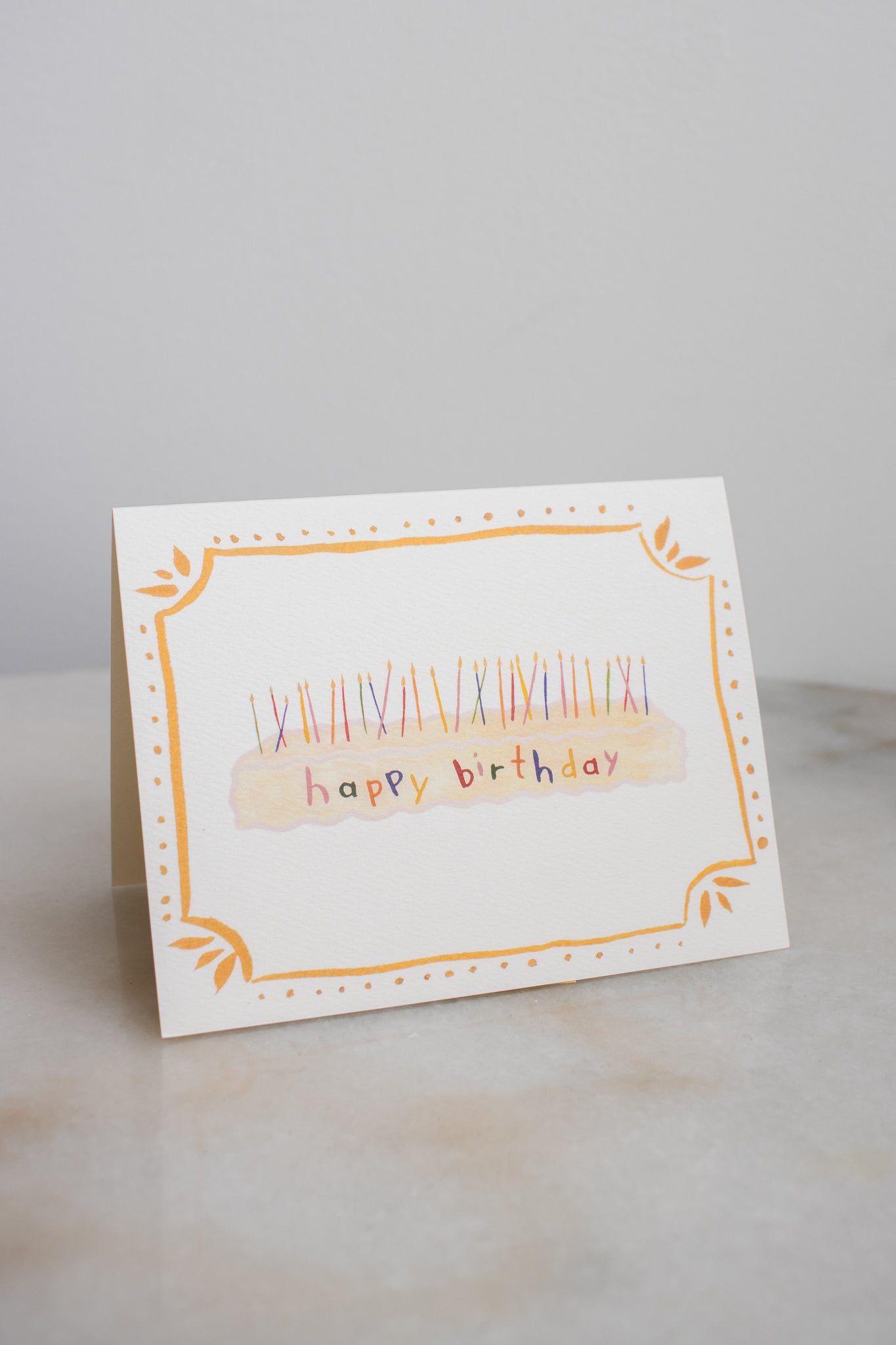 Long Cake + Candles Birthday Card