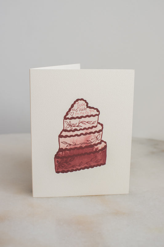 Love Was Made For Me & You Cake Card
