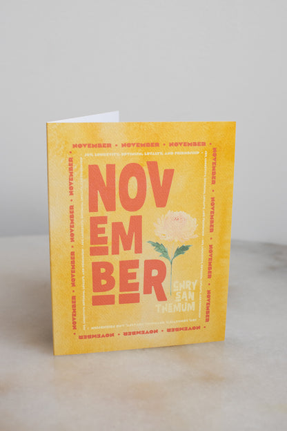 November Birth Month Flower Card