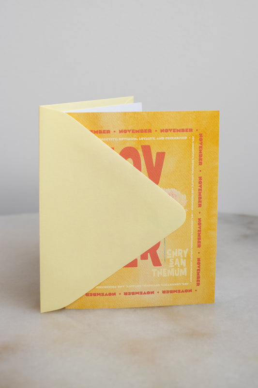 November Birth Month Flower Card