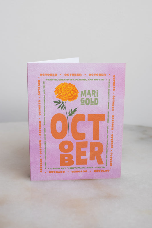 October Birth Month Flower Card