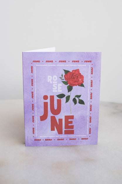 June Birth Month Flower Card