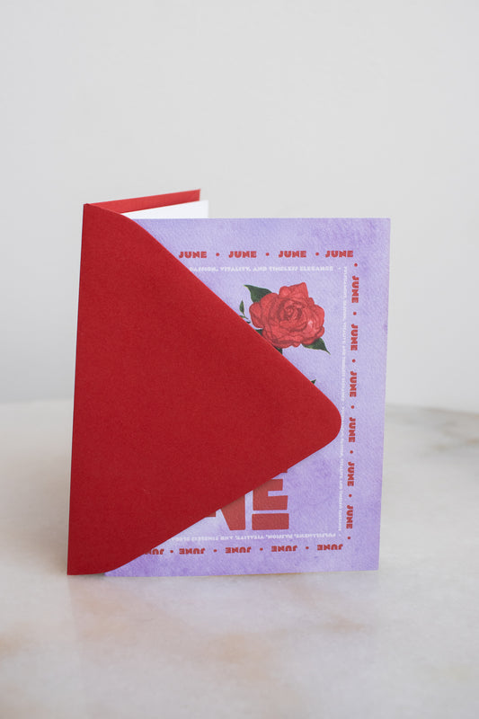 June Birth Month Flower Card