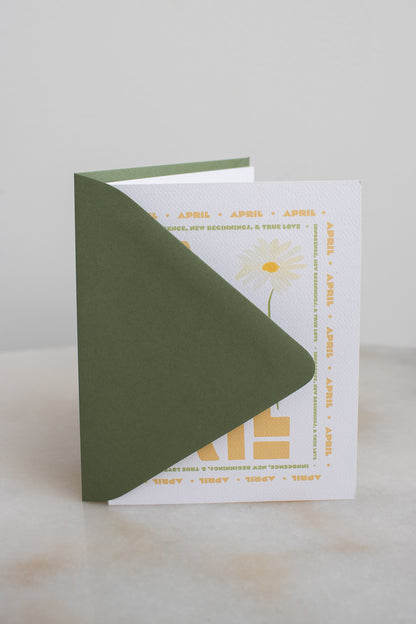 April Birth Month Flower Card