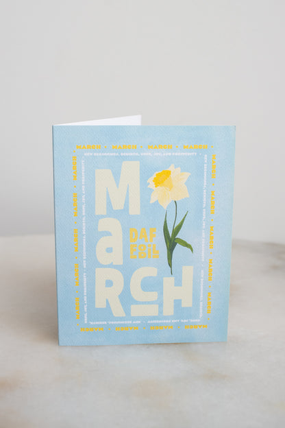 March Birth Month Flower Card