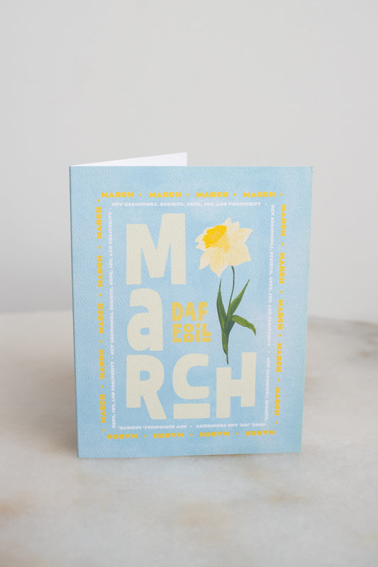 March Birth Month Flower Card