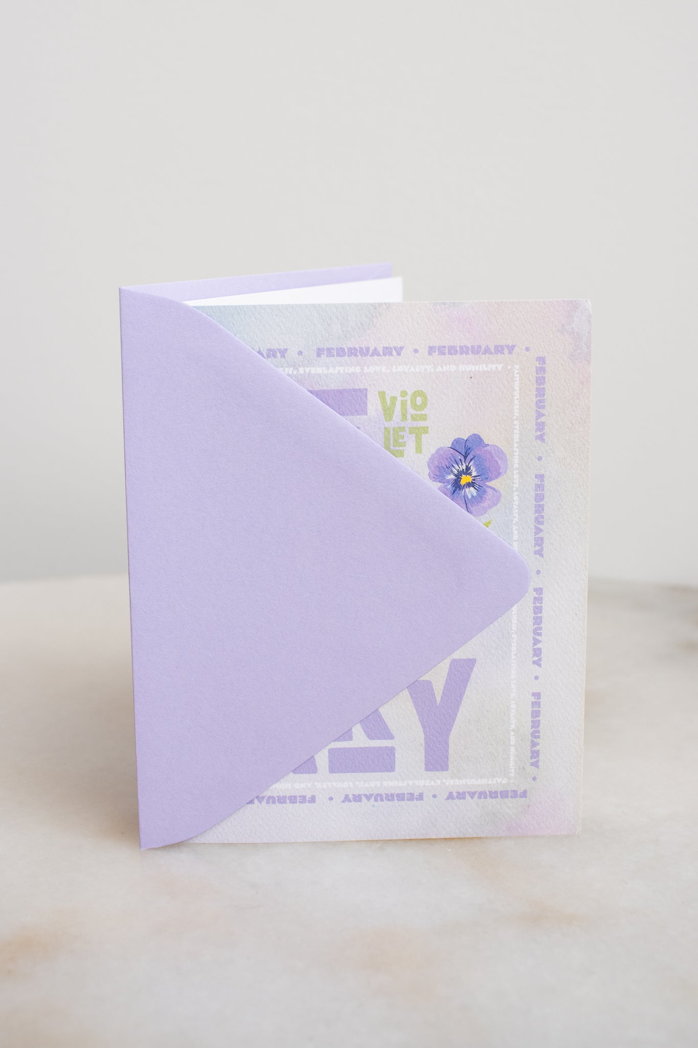February Birth Month Flower Card