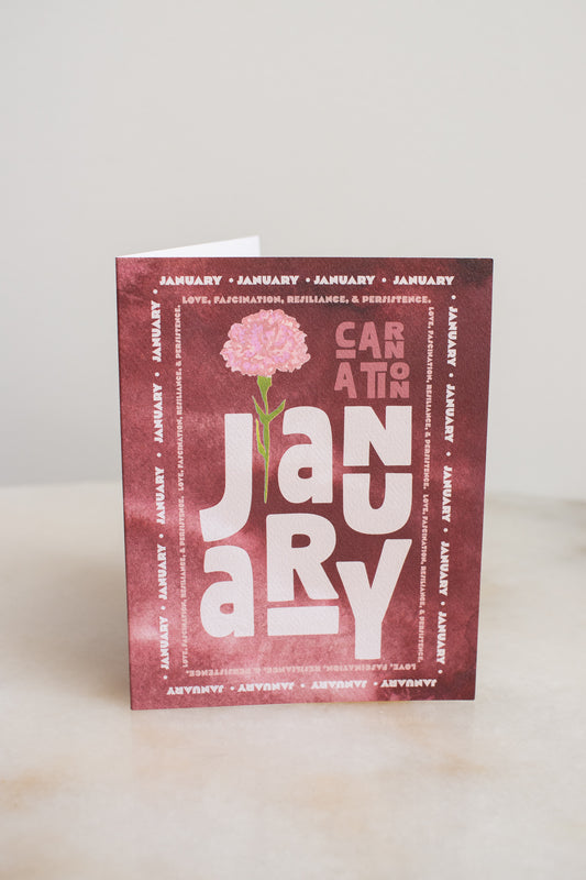 January Birth Month Flower Card