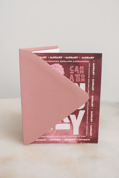 January Birth Month Flower Card