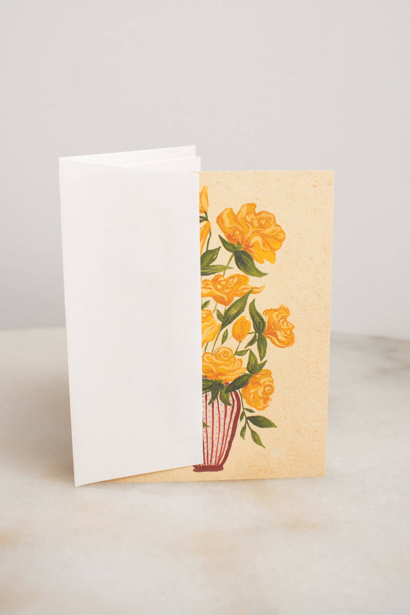 Yellow Rose Vase Card