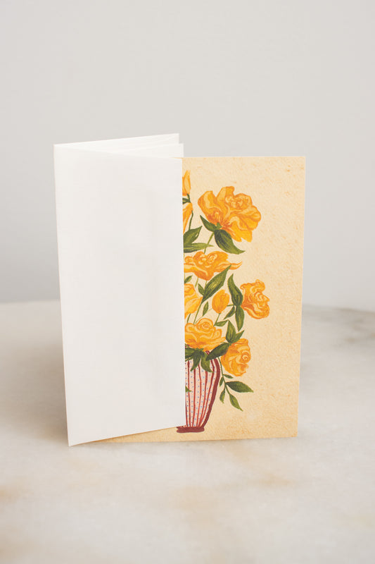 Yellow Rose Vase Card
