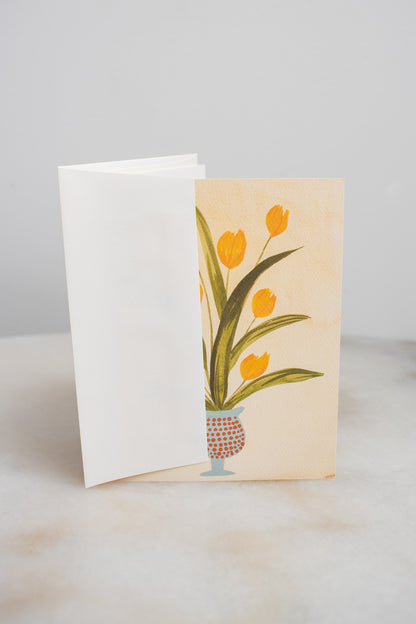 Yellow Tulip Vase Card