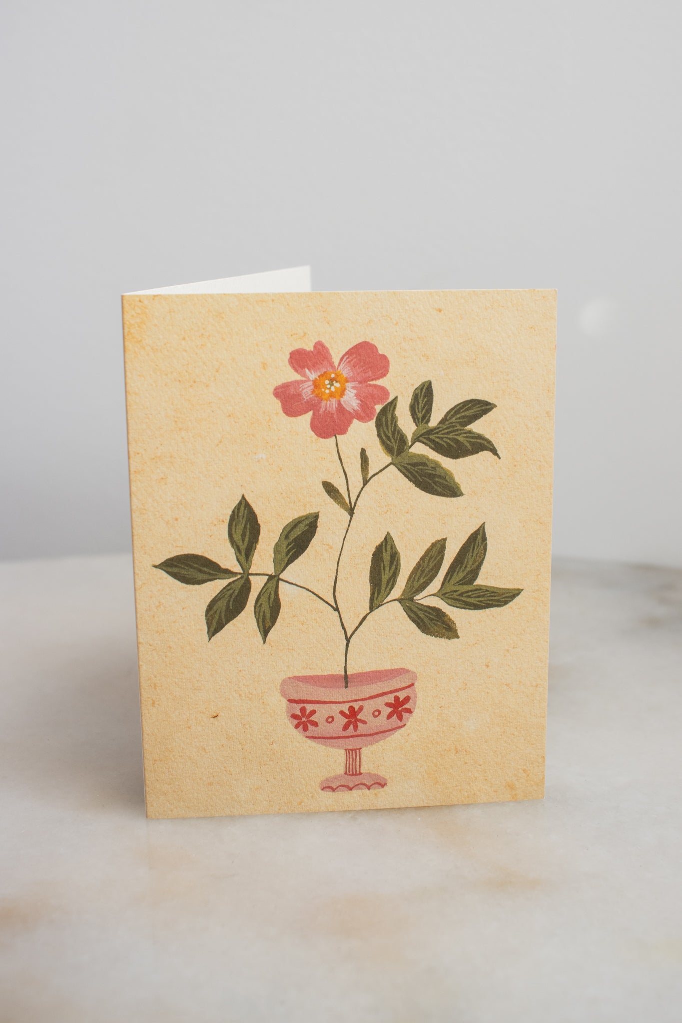 Pink Floral Vase Card