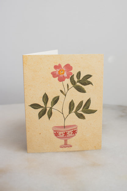 Pink Floral Vase Card