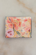 Boxed Set of 10 Peony Pattern Thank You Card