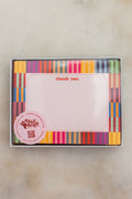 Boxed Set of 10 Multicolor Stripe Thank You Cards